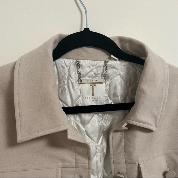 Ted Baker Light Brown Sofea Cropped Jacket with Balloon Sleeves, Size L - Picture 15 of 16